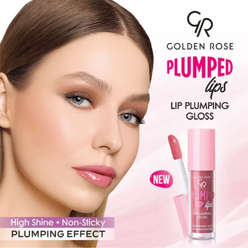 رژلب مایع براق حجم دهنده گلدن رز مدلPlumped Lips Plumping
