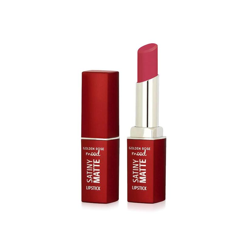 رژلب جامد مات گلدن رز مدل ساتینی Satiny Matte