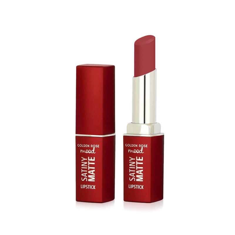 رژلب جامد مات گلدن رز مدل ساتینی Satiny Matte