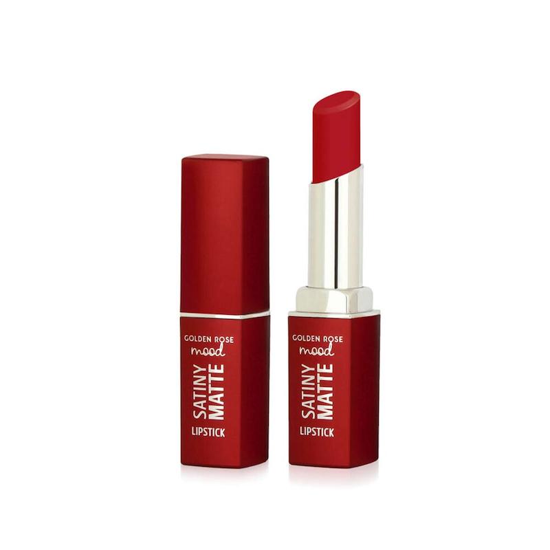 رژلب جامد مات گلدن رز مدل ساتینی Satiny Matte