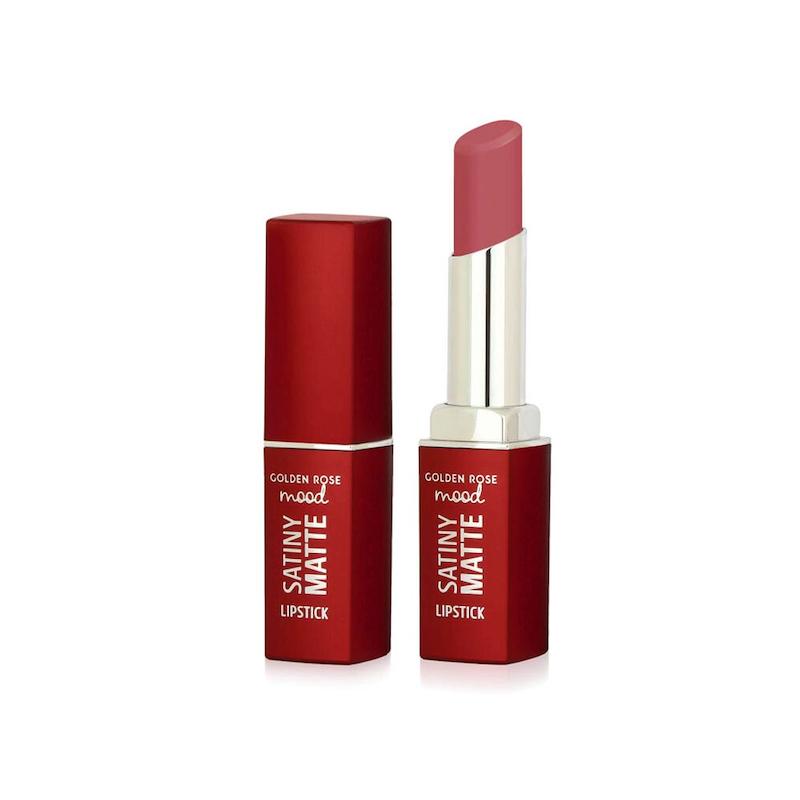 رژلب جامد مات گلدن رز مدل ساتینی Satiny Matte