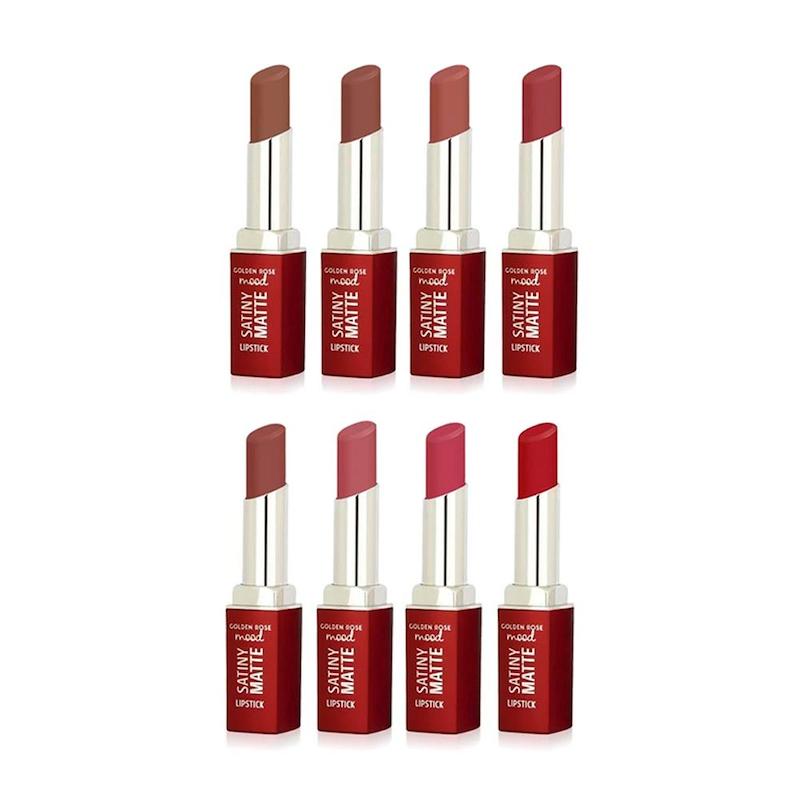 رژلب جامد مات گلدن رز مدل ساتینی Satiny Matte