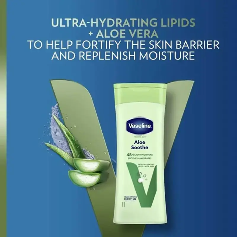 لوسیون بدن وازلین آلوئه ورا مدل Aloe Soothe