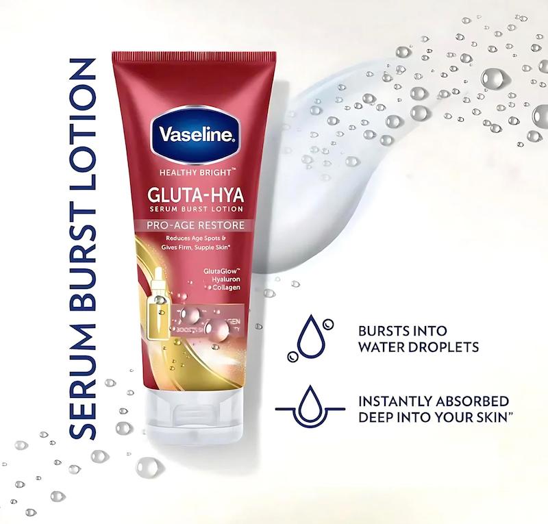 لوسیون بدن وازلین Gluta-Hya مدل ضدچروک و جوانساز