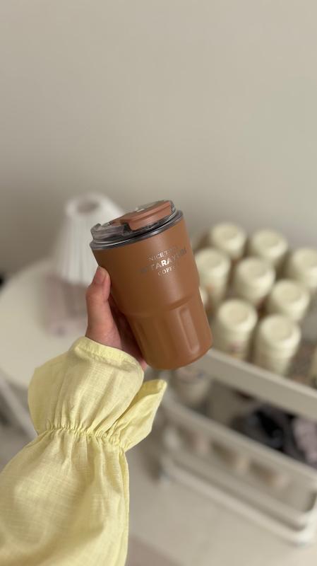 تراول ماگ سیتارایوری رنگ قهوه ای 360 ml ✨🤎