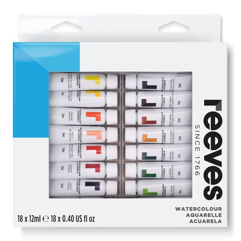 آبرنگ تیوپی ریوز 18 رنگ | Reeves