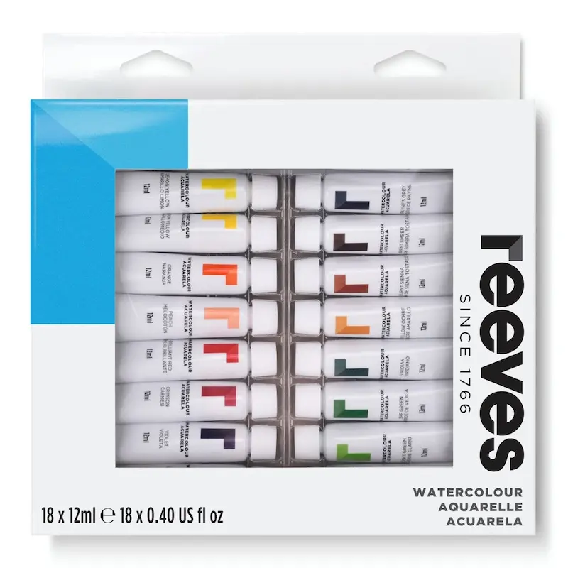 آبرنگ تیوپی ریوز 18 رنگ | Reeves