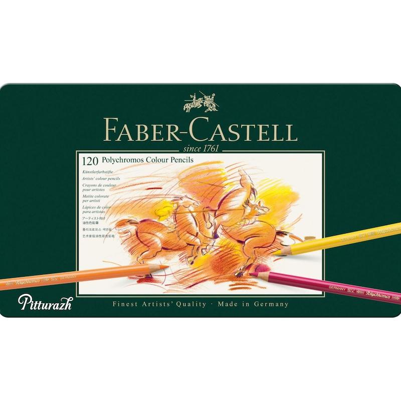 مداد رنگی فابر کاستل پلی کروم فلزی 120 رنگ | Faber Castell Polychromos