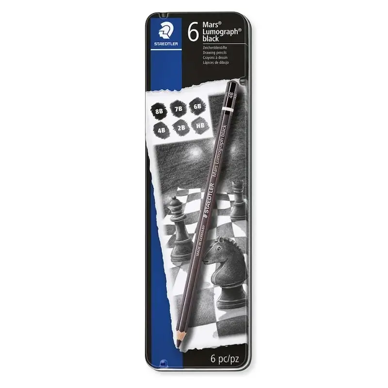 مداد طراحی لوموگراف 100 استدلر بدنه مشکی بسته 6 عددی