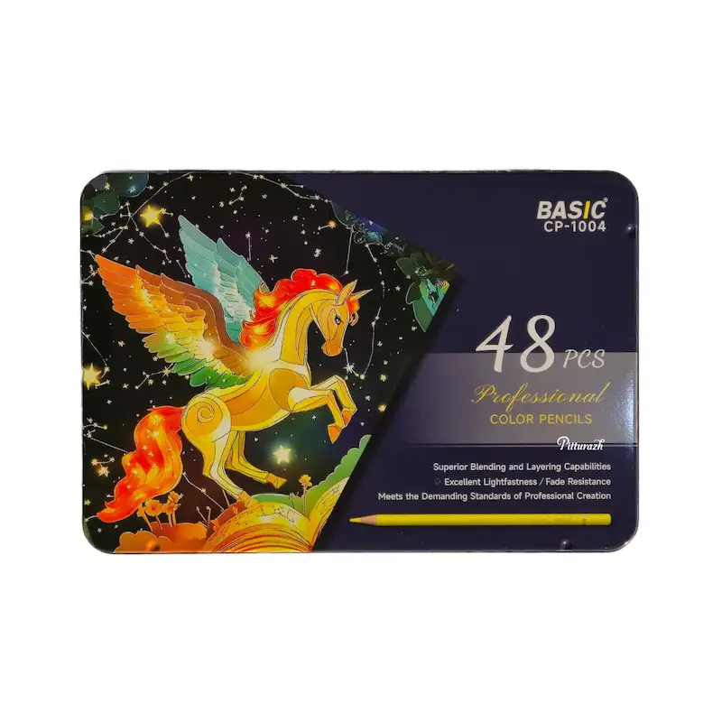 مداد رنگی بیسیک مدل پلی کروموس 48 رنگ | Basic