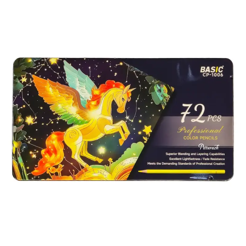 مداد رنگی بیسیک مدل پلی کروموس 72 رنگ | Basic