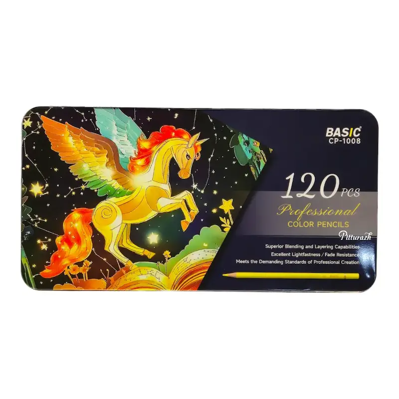 مداد رنگی بیسیک مدل پلی کروموس 120 رنگ | Basic