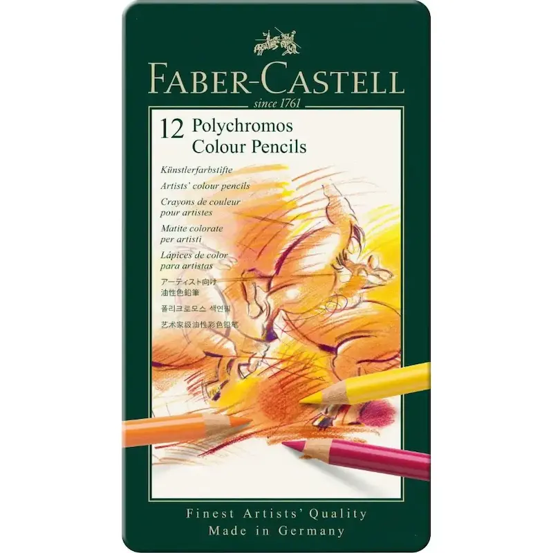 مداد رنگی فابر کاستل پلی کروموس 12 رنگ | Faber Castell