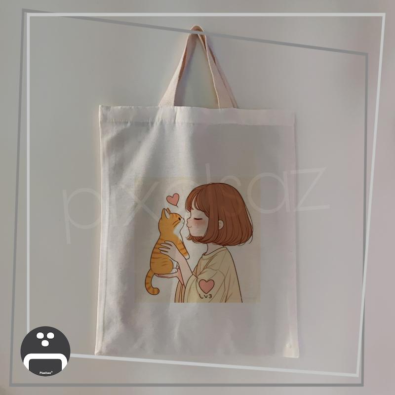 دختر و گربه