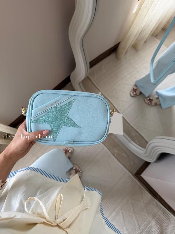 کیف دوشی GOLDEN GOOSE ستاره ابی
