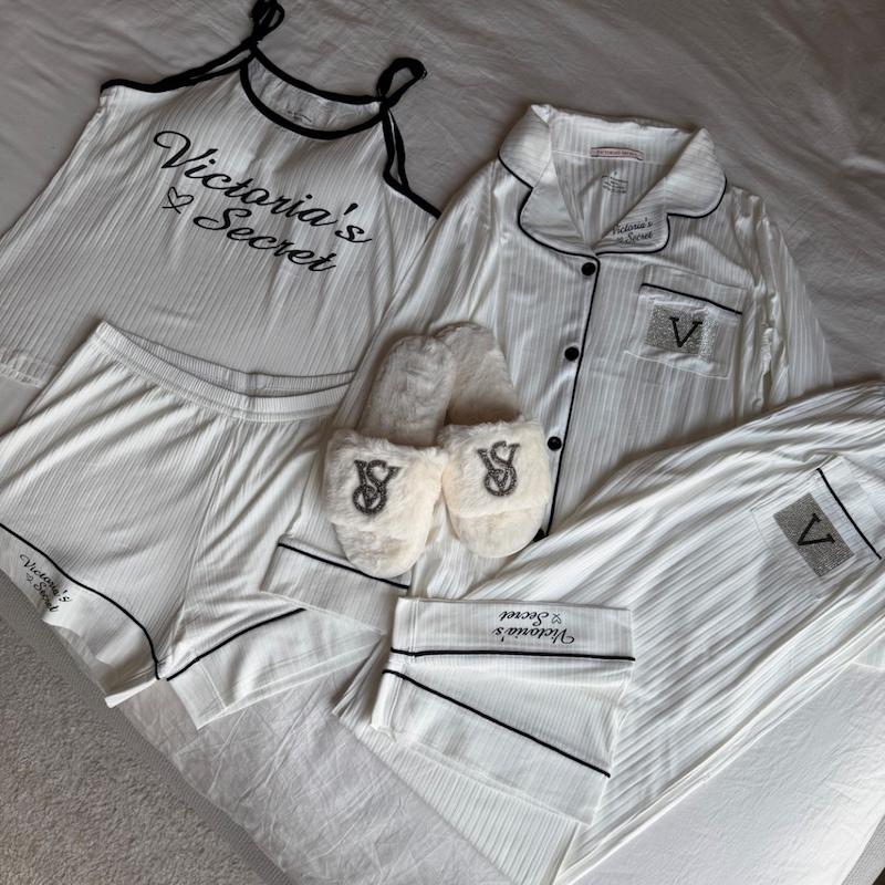ست 4 تکه لباس خواب Victoria’s Secret _ white