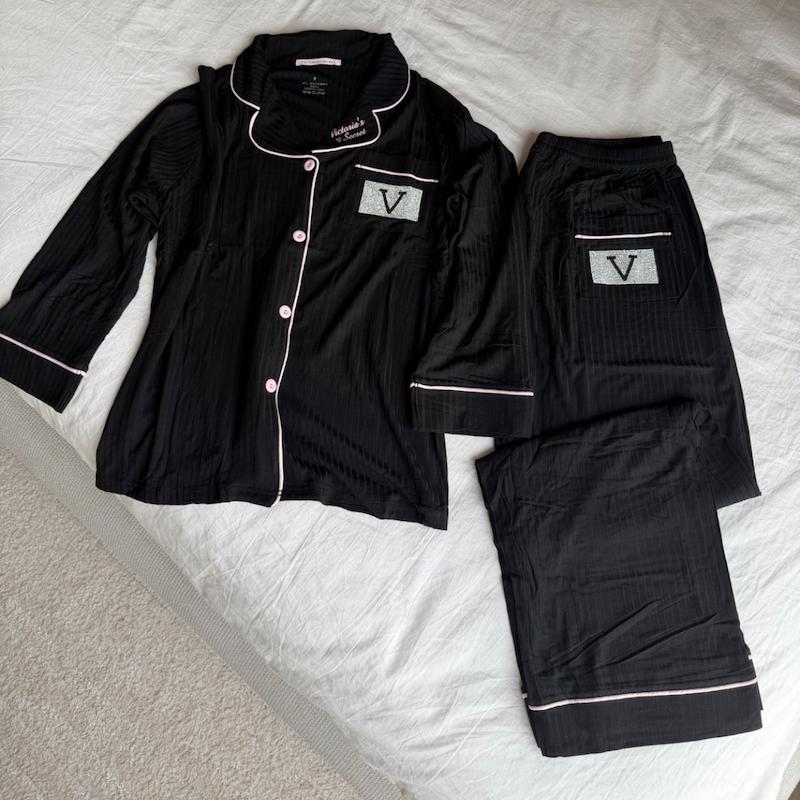 ست 4 تکه لباس خواب Victoria’s Secret _ black