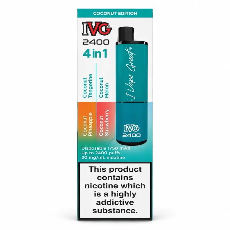 ویپ یک‌بارمصرف IVG 2400 مدل 4 در 1 (چهار طعم)