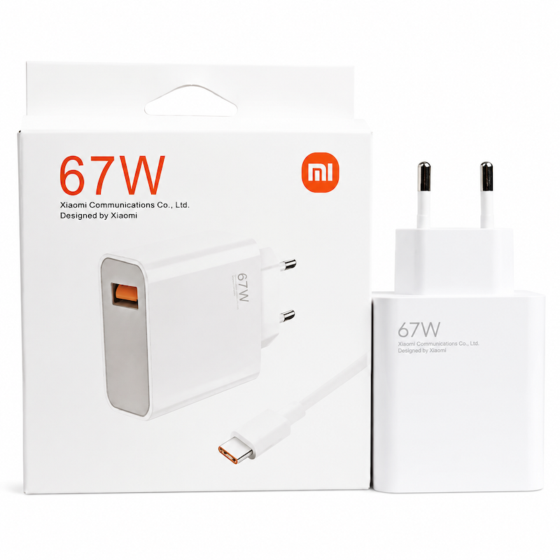 شارژر دیواری شیائومی مدل 67 وات به همراه کابل تبدیل USB-C