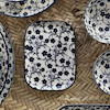 خرما خوری مستطیل بزرگ دنی هوم طرح گل سرمه ای / BA17