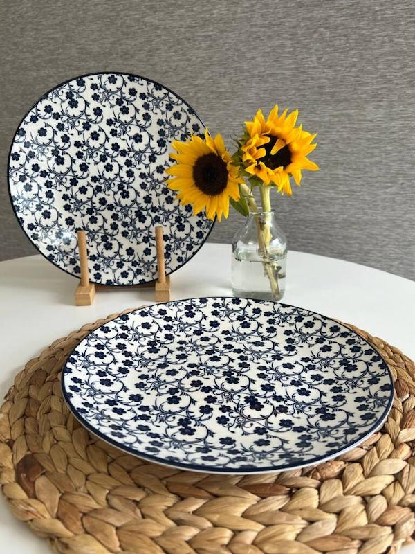 بشقاب پلوخوری دنی هوم طرح گل سرمه ای / BA3