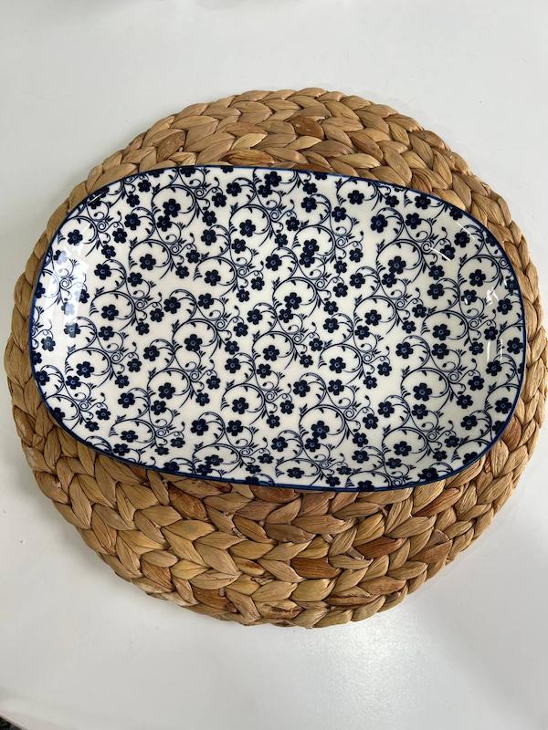 دیس بیضی دنی هوم طرح گل سرمه ای / BA7