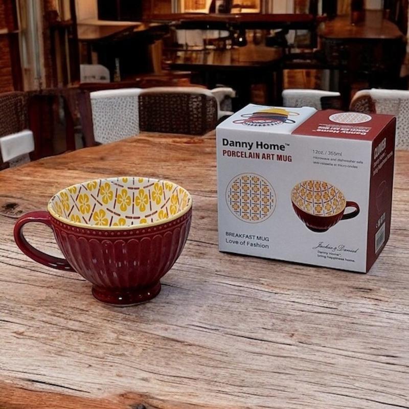 فنجان لته خوری طرح دار رنگی دنی هوم / BA53