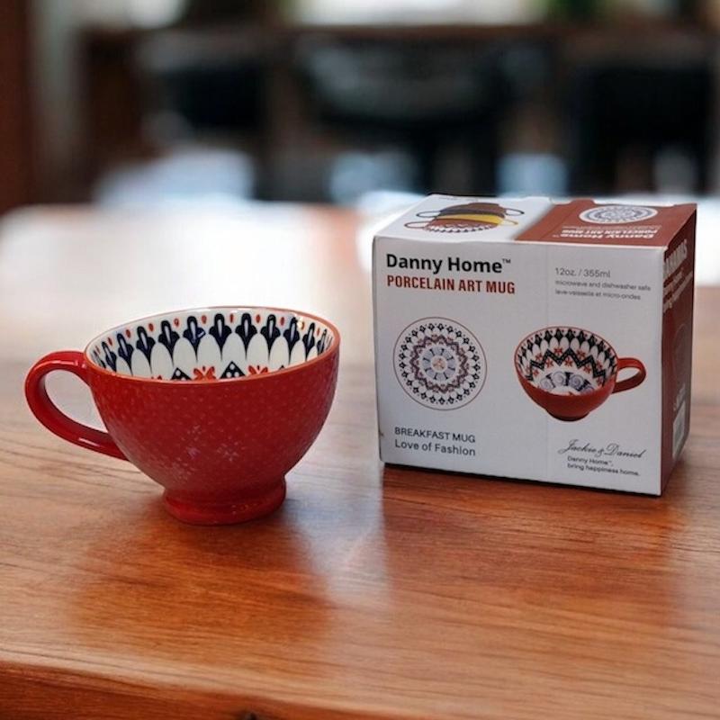 فنجان لته خوری طرح دار رنگی دنی هوم / BA55