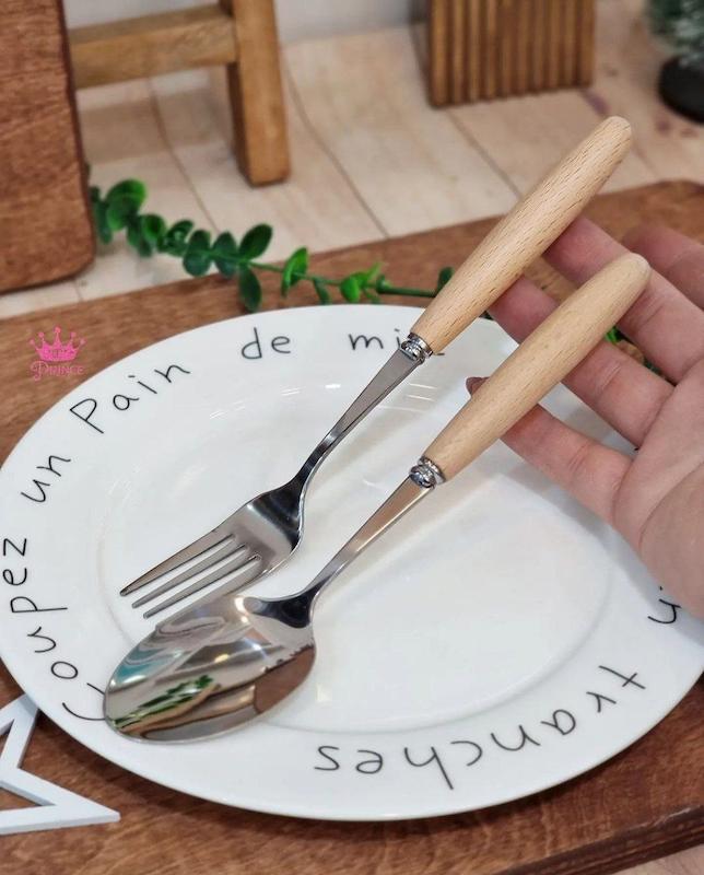 قاشق چنگال دسته بامبو