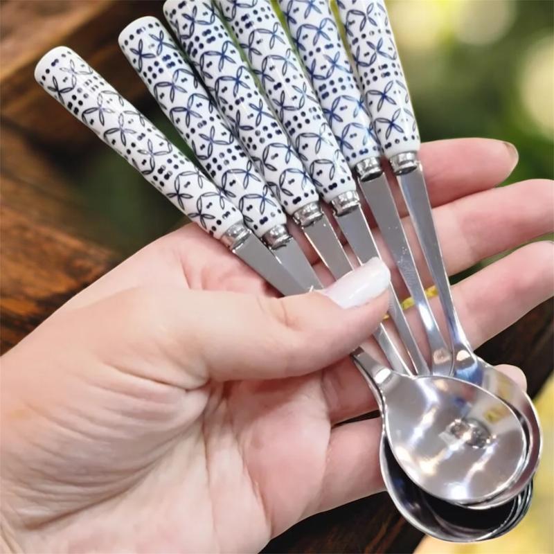 قاشق چای خوری دنی هوم طرح دار ۶ عددی/ MJ161