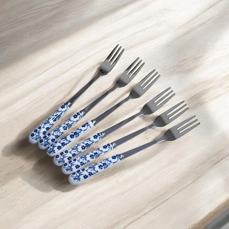 چنگال اردو خوری طرح دنی هوم گل آبی