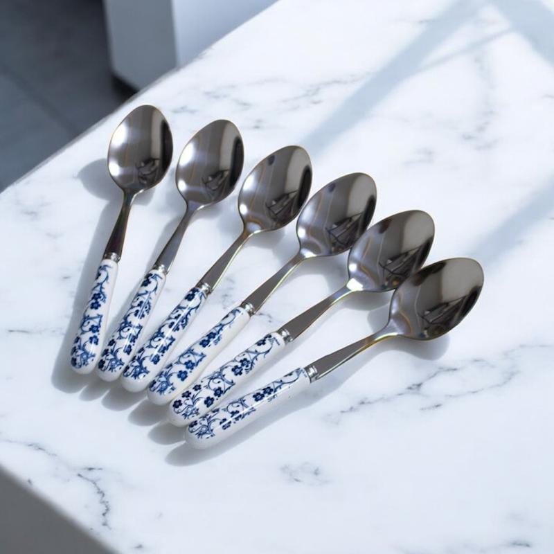 قاشق چای خوری دنی هوم گل سرمه ای / A0214