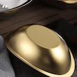 کاسه قایقی سالاد گود استیل طلایی در سه سایز 