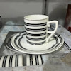 ست قهوه خوری 6نفره سیاه و سفید 