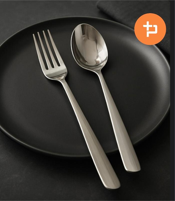 ست قاشق و چنگال استیل ساده یونیک (unique) 