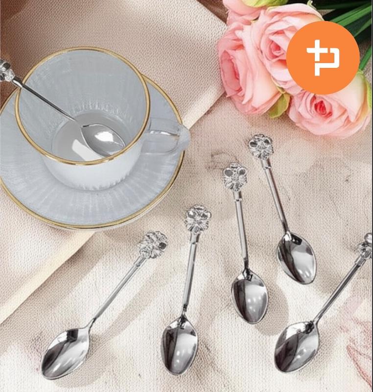 قاشق چای خوری سیلور طرح تاج نگین دار 