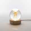 چراغ خواب گوی کریستال طرحدار/ پایه چوبی/ سایز کوچک 