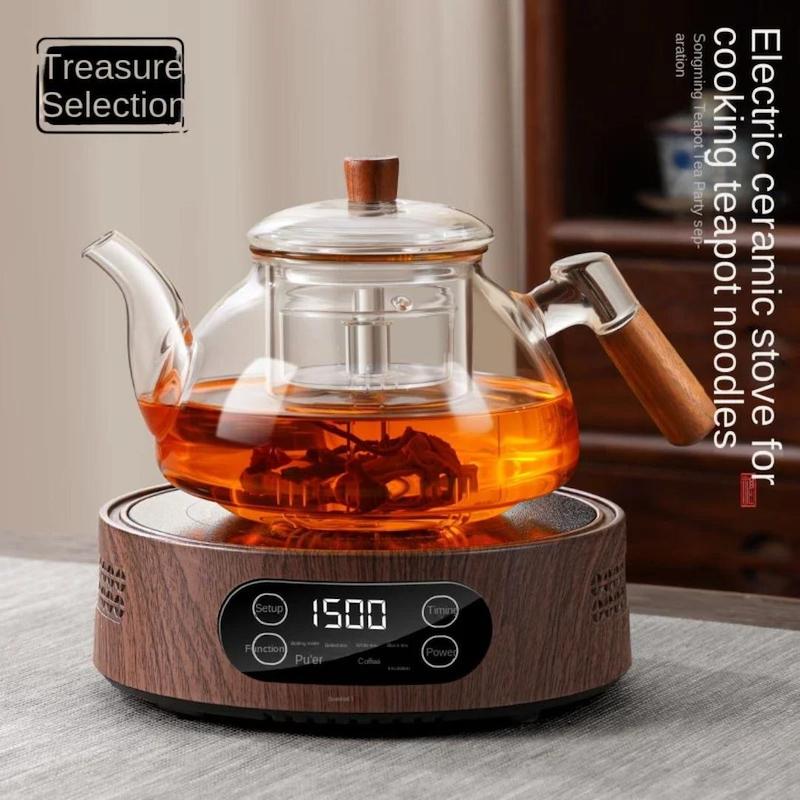 قوری پیرکس دسته چوبی در دو حجم 