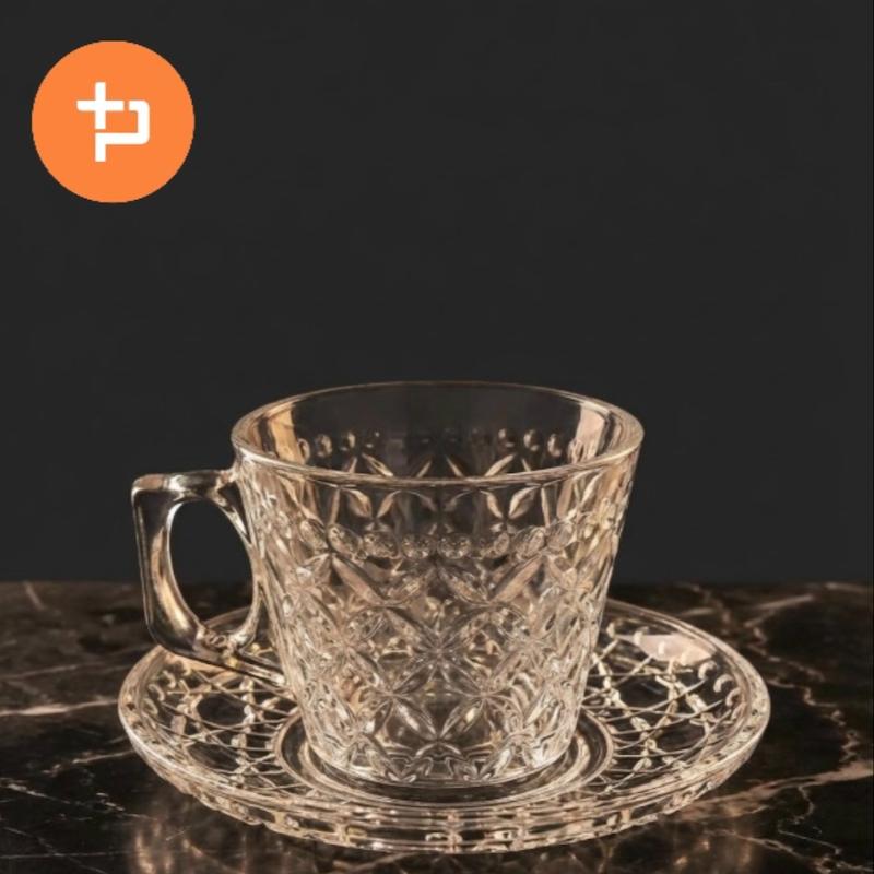 ست فنجان و نعلبکی چای خوری طرحدار 