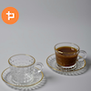 ست فنجان ‌و نعلبکی قهوه خوری لبه طلایی 
