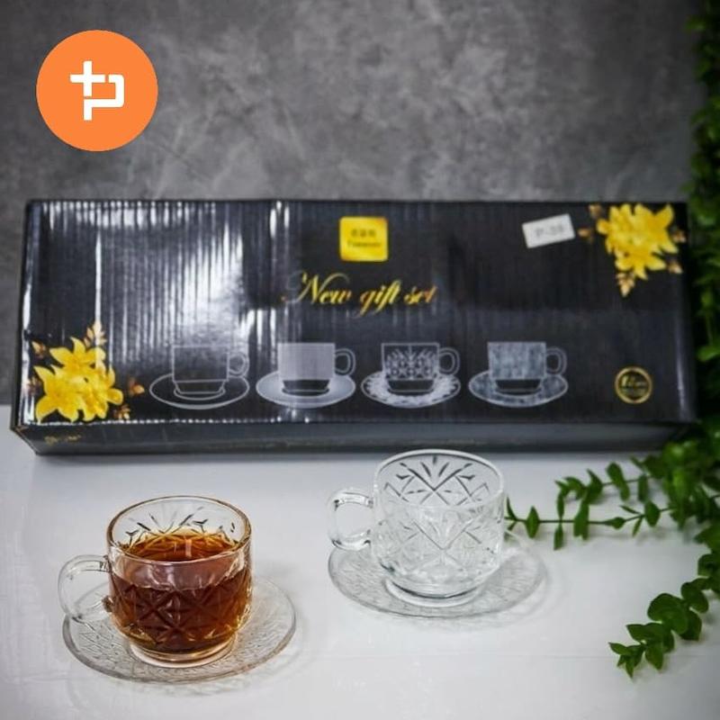 ست فنجان و نعلبکی چای خوری طرحدار 
