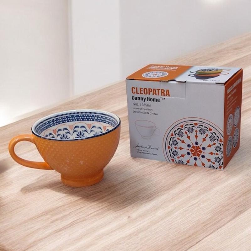 فنجان لته خوری طرح دار رنگی دنی هوم / BA54