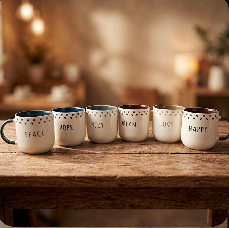 لیوان سرامیکی رنگی قلبی 