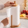 استند دستمال رولی بلند چوبی مینیمال 