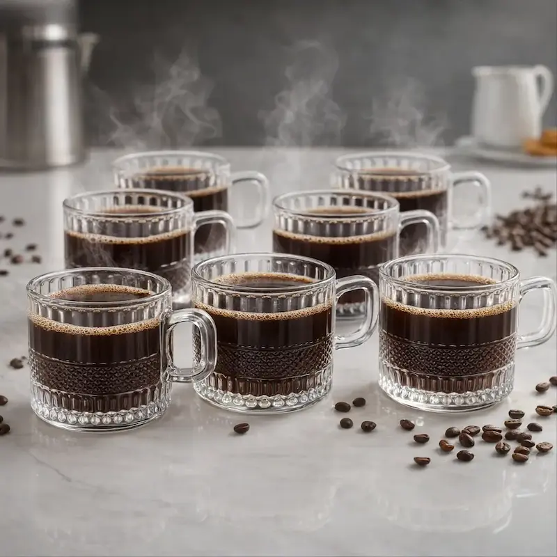 فنجان قهوه خوری 6 عددی طرحدار کمربندی 