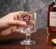 لیوان 6 عددی شفاف شربت خوری پایه دار ‌لبه طلایی DELI