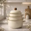  قابلمه لعابی سه تایی کرم طلایی 