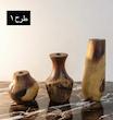 گلدان سه عددی نقش برجسته چوبی