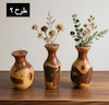 گلدان سه عددی نقش برجسته چوبی