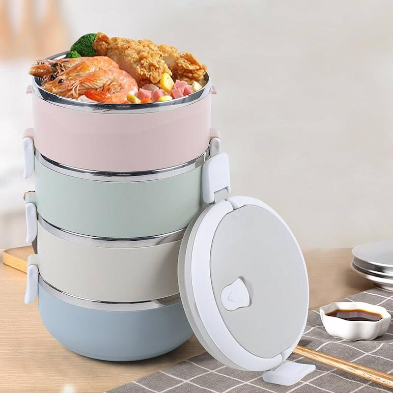 ظرف غدا چهار طبقه رنگی